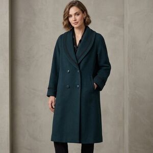 Vintage Charles Klein 100% Wool‎ Green Doble Breast Coat Size 12